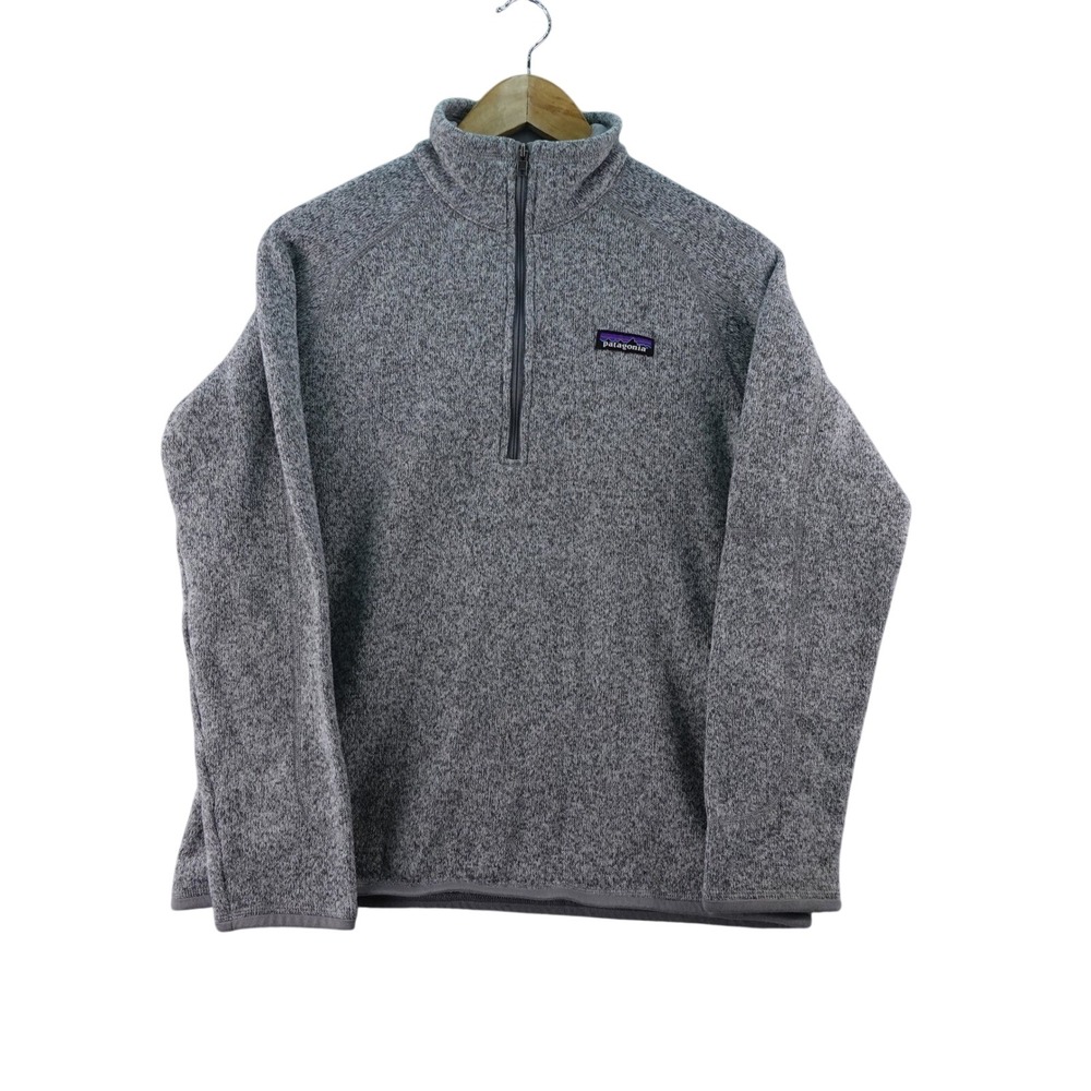 Patagonia Better Sweater Womens L 1/4 Zip Pullover Heather Gray Outdoor Camp - Picture 1 of 7
